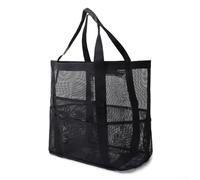 Yuanpgky Große Netz-Strandtasche für Fitnessstudio, Schwimmen und Picknicks, wasserdicht, sanddicht, mit innerer Kunststofftasche für Handy oder Geldbörse, Nylon, faltbar, leicht, für Tragetasche