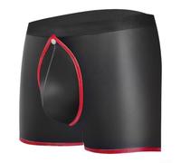 Yuanpgky Matte Herren Unterwäsche, Faux Leder, Bulge Pouch Design | Für Partys und Clubs, Matte Leder-Optik, Ideal für Männer, Aus Faux PU Leder, Größen S bis 5XL