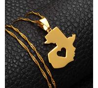 YUANYIRAN Karte Von Guatemala Anhänger Halsketten - Charme Afrikanischen Land Karten Flagge Dünne Kette, Hip Hop Ethnische Halsketten Für Frauen/Männer Gold Farbe Party Geschenk Schmuck, Gold, 45Cm
