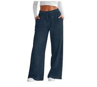 Yubenhong Damen Denim Hose Mit Weitem Bein Spitze Skinny U.nd HüFte Heben Pull O.n Hose Weiche Bequeme Slight Bootcut Hosen Hohe Taille Gerades Bein Hosen (Navy, S)
