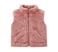 Yubenhong Teddy Fleece Weste Baby Weste Mäntel Winter Fleece Jacken Armellos Fellweste Winter Jungen Mädchen Flauschig Mäntel Atmungsaktive Vest Jacke Fleeceweste (Plüsch Red, 5-6 Years)