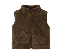 Yubenhong Teddy Fleece Weste Baby Weste Mäntel Winter Fleece Jacken Armellos Fellweste Winter Jungen Mädchen Flauschig Mäntel Atmungsaktive Vest Jacke Fleeceweste (Plüsch Brown, 5-6 Years)
