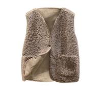 Yubenhong Teddy Fleece Weste Baby Weste Mäntel Winter Fleece Jacken Armellos Fellweste Winter Jungen Mädchen Flauschig Mäntel Atmungsaktive Vest Jacke Fleeceweste (Lamm Coffee, 5-6 Years)