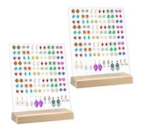 YUDAWN Ohrring Organizer, 2 Stück Ohrringständer Schmuckständer Holz Ohrring Halter Ohrstecker Display Ohrring Aufbewahrung Halterung Ständer für Ohrringe Schmuck Show Rack