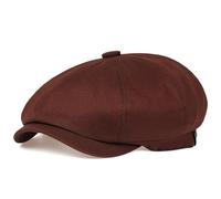YUECIBAI Barett Baskenmützen Für Herren Mode Zeitungs Junge Mütze Männer Twill Baumwolle Acht Panel Hut Frauen Junge Mützen Retro Große Große Hüte Männliche Beret Hüte L Braun