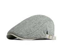 YUECIBAI Barett Baskenmützen Für Herren Retro Newsboy Mütze Herren Fischgräten-Enten Schnabel Mütze Flach Mütze Für Damen Fahr Kappe Einstellbar 55 Bis 60Cm Hellgrau