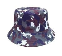 YUECIBAI Bucket Hat Hut Damen Herren Mode Camouflage Eimerhut Retro Print Fischerhut Unisex Outdoor Sonnenschutz Angelmütze (56-58Cm) Wg-4