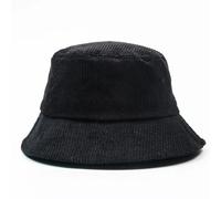 YUECIBAI Bucket Hat Hut Damen Herren Retro Cord Fischerhut Mode Streetwear Fischer Mützen Hüte Strand Kappe Outdoor Unisex Hut 54-58Cm Schwarz