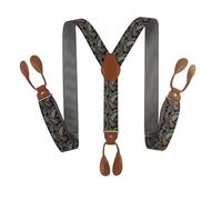 YUECIBAI Hosenträger Suspender Breite Hosenträger Für Männer Braun Pu- Leder Knopf Y-Rückseite Modische Hosenträger Hosenträger Papa-Geschenk 11