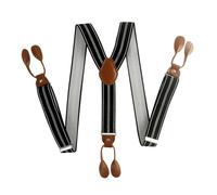 YUECIBAI Hosenträger Suspender Breite Hosenträger Für Männer Braun Pu- Leder Knopf Y-Rückseite Modische Hosenträger Hosenträger Papa-Geschenk 3