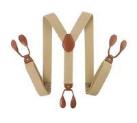 YUECIBAI Hosenträger Suspender Breite Hosenträger Für Männer Braun Pu- Leder Knopf Y-Rückseite Modische Hosenträger Hosenträger Papa-Geschenk 4