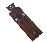 YUECIBAI Hosenträger Suspender Herren Damen Unisex Clip-On Hosenträger Elastische Y-Form Verstellbare Hosenträger Solide Bunt Für Damen Herren Modeaccessoire Braun