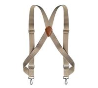YUECIBAI Hosenträger Suspender Strapazierfähige Trucker-Hosenträger Für Herren Mit 2 Seitlichen Clip-Drehhaken Verstellbare Elastische Hosenträger Für Große Und Große Hosen Beige