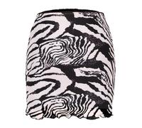 YUECIBAI Hübscher Rock Bleistiftrock Rock Krawatte Farbstoff Druck Mesh Doppels Chicht Mini Röcke Frauen Streetwear Goth Vintage Rock S Zebra White