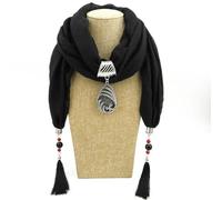 YUECIBAI Schal Damen Frauen Schmuck Anhänger Wasser Tröpfchen Baumwoll Schal Lange Quaste Wrap Weiche Halskette Weibliche Accessoires OneSize 1