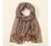 YUECIBAI Schal Damen Mode Dünner Schal Schal Für Frauen Blumen Design Halstuch Voile Weich Hals Wrap Damen Seiden Schal Bandanas OneSize Rot