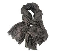 YUECIBAI Schal Damen Mode Frauen Schal Einfarbig Plissee Retro Warm Langer Schal Weich Vintage Inspiriert Schal XXS Grau