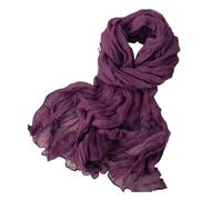 YUECIBAI Schal Damen Mode Frauen Schal Einfarbig Plissee Retro Warm Langer Schal Weich Vintage Inspiriert Schal XXS Lila