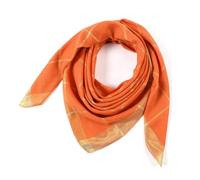 YUECIBAI Schal Damen Schal Goldener Schal Quadratisch 90X90 cm Border Head Schals Einfarbig Einfarbig Leicht Gewichtig Damen Haarbezug Plaid Orange