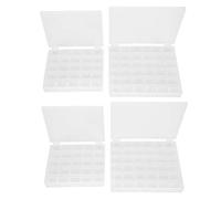 Yuecoom Nähspulen-Etui, 4 Stück Spulen-Aufbewahrungsbox, 25/36 Gitter, Transparentes Kunststoff-Spulenetui, Heim-Nähzubehör