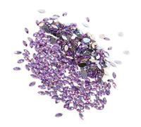 YUEHISY Strasssteine mit Flacher Rückseite, Pferdeauge-Acryl-Strasssteine zum Basteln mit 5 Farben, Scrapbooking- für DIY-Projekte, 500 Stück Weiße Glitzernde Edelsteine, Ko (helles Lila)