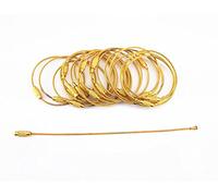 yueton 20 x Schlüsselanhänger aus Edelstahldraht (Gold)