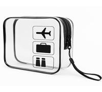 Yuexitech Transparente Reise-Kulturbeutel, TSA-zugelassener Kulturbeutel, Quartgröße, Transparenter Kunststoffbeutel, erfüllt Flughafensicherheits-Flüssigkeitsbeutel, Schwarz