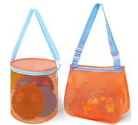 YUEXNKO Strandtasche Strandspielzeug Tasche, 2 Stück, Nylon, Quadratisch, Rund, Reißverschluss, A2, Faltbar, Strandbeutel