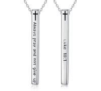 YueYuan 925 Sterling Silber Bar Anhänger Herren Halsketten Personalisierte Gravur Unisex Kette Schmuck Geschenk für Männer Damen