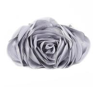 YUEZHAN Abendtasche Damen Clutch Abend Tasche Blumen Braut Kleine Geldbörse Party-Handtasche Hochzeits Brieftasche Frauen Blumen Kette Lady Clutches Slivergrau