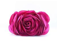 YUEZHAN Abendtasche Damen Clutch Abend Tasche Blumen Braut Kleine Geldbörse Party-Handtasche Hochzeits Brieftasche Frauen Blumen Kette Lady Clutches Rosepink