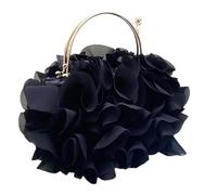 YUEZHAN Abendtasche Damen Clutch Blumen Tasche Braut Hochzeits-Clutch-Handtasche Damen Elegante Abend Tasche Damen Prom Party Bankett Cross Body Schulter Tasche Schwarz