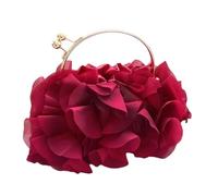 YUEZHAN Abendtasche Damen Clutch Blumen Tasche Braut Hochzeits-Clutch-Handtasche Damen Elegante Abend Tasche Damen Prom Party Bankett Crossbody-Umhängetasche Rot