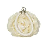 YUEZHAN Abendtasche Damen Clutch Braut Rose Blume Abend Clutch Geldbörse Damen Tasche Kleine Handtasche Dame Seide Hochzeit Dekorieren Totes Party Brautjungfer Geschenk Geldbörsen Cremig-Weiß