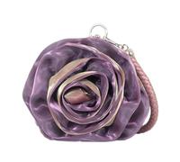 YUEZHAN Abendtasche Damen Clutch Braut Rose Blume Abend Clutch Geldbörse Frauen Tasche Kleine Handtasche Dame Seide Hochzeit Dekorieren Totes Party Brautjungfer Geschenk Geldbörsen Bohnen Lila