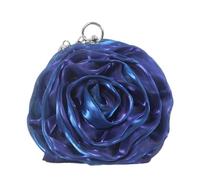YUEZHAN Abendtasche Damen Clutch Braut Rose Blume Abend Clutch Geldbörse Frauen Tasche Kleine Handtasche Dame Seide Hochzeit Dekorieren Totes Party Brautjungfer Geschenk Geldbörsen Royal Blue