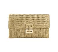 YUEZHAN Abendtasche Damen Clutch Damen Abend Tasche Einfacher Clutch-Geldbeutel Strohhalm-Umschlag-Clutch-Party-Hochzeits Tasche Khaki