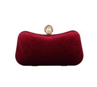 YUEZHAN Abendtasche Damen Clutch Frauen Abend Schulter Tasche Mode Braut Samt Clutch Party Solid Color Weiblich Elegant Prom Hochzeit Cross Body Handtasche Geldbörse Burgund