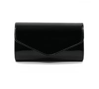 YUEZHAN Abendtasche Damen Clutch Lack Leder Umschlag Clutch Geldbörse Glänzende Süßigkeiten Farbe Abdeckung Tag Clutches Abend Tasche Für Frauen Schulter Handtaschen Schwarz