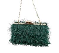 YUEZHAN Abendtasche Damen Clutch Mode Frauen Quasten Abend Tasche Hochzeits-Clutch-Geldbörse Dame Elegante Bankett-Party-Handtasche Kette Schulter-Umhängetasche Dunkelgrün