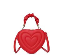 YUEZHAN Abendtasche Damen Clutch Mode Herzförmige Schöne Schulter Taschen Für Damen Pu-Leder Damen Crossbody-Taschen Vintage Casual Rot