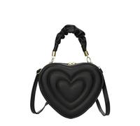 YUEZHAN Abendtasche Damen Clutch Mode Herzförmige Schöne Schulter Taschen Für Damen Pu-Leder Damen Crossbody-Taschen Vintage Casual Schwarz