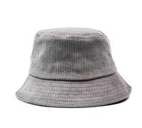 YUEZHAN Bucket Hat Hut Damen Herren Winter Retro Cord Eimer Hut Mode Designer Streetwear Fischer Mützen Strand Kappe Outdoor Unisex Hut 54-58Cm Grau