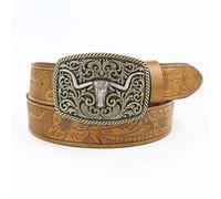 YUEZHAN Gürtel Western-Jeansgürtel Mit Großer Schnalle Retro-Gürtel Aus Punk-Leder Für Herren Und Damen Street-Gürtel 2