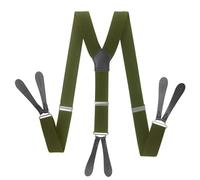 YUEZHAN Hosenträger Suspender 125 cm Lange Pu-Leder-Knopf-Hosenträger Herren-Hosenträger Schwarz Y-Rücken Verstellbare Männliche Und Weibliche Hosenträger Vintage-Hosenträger Armeegrün