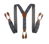 YUEZHAN Hosenträger Suspender 35Mm Breite Hosenträger Für Männer Braun Pu Leder Knopf Y Zurück Männer Mode Hosenträger Hose Hosenträger Papa Geschenk 16