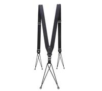 YUEZHAN Hosenträger Suspender Herren Hosenträger Mit Knöpfen Leder Elastischer Gürtel Y-Rücken Hosenträger Damen Vintage Suspensorio Hosenträger Kleidung Verstellbar Schwarz