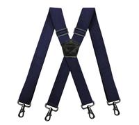 YUEZHAN Hosenträger Suspender Strapazierfähige Arbeits-Hosenträger Für Herren 3,5 cm Breit X-Form Mit 4 Drehbaren Karabinerhaken Verstellbare Elastische Biker-Snowboard-Hosenträger Marineblau