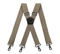 YUEZHAN Hosenträger Suspender Strapazierfähige Arbeits-Hosenträger Für Herren 3,5 cm Breit X-Form Mit 4 Drehbaren Karabinerhaken Verstellbare Elastische Biker-Snowboard-Hosenträger Beige