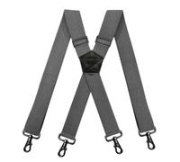 YUEZHAN Hosenträger Suspender Strapazierfähige Arbeits-Hosenträger Für Herren 3,5 cm Breit X-Form Mit 4 Drehbaren Karabinerhaken Verstellbare Elastische Biker-Snowboard-Hosenträger Dunkelgrau